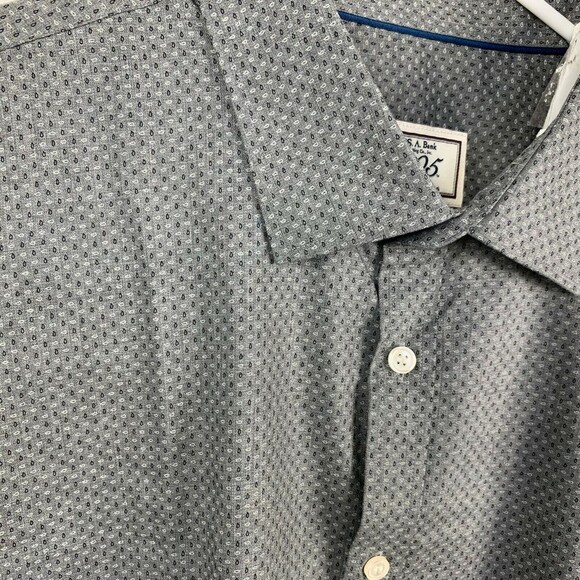 Jos A Bank 1905 Dress Shirt Mens 2X Dark Gray Pattern Cotton - Picture 2 of 5